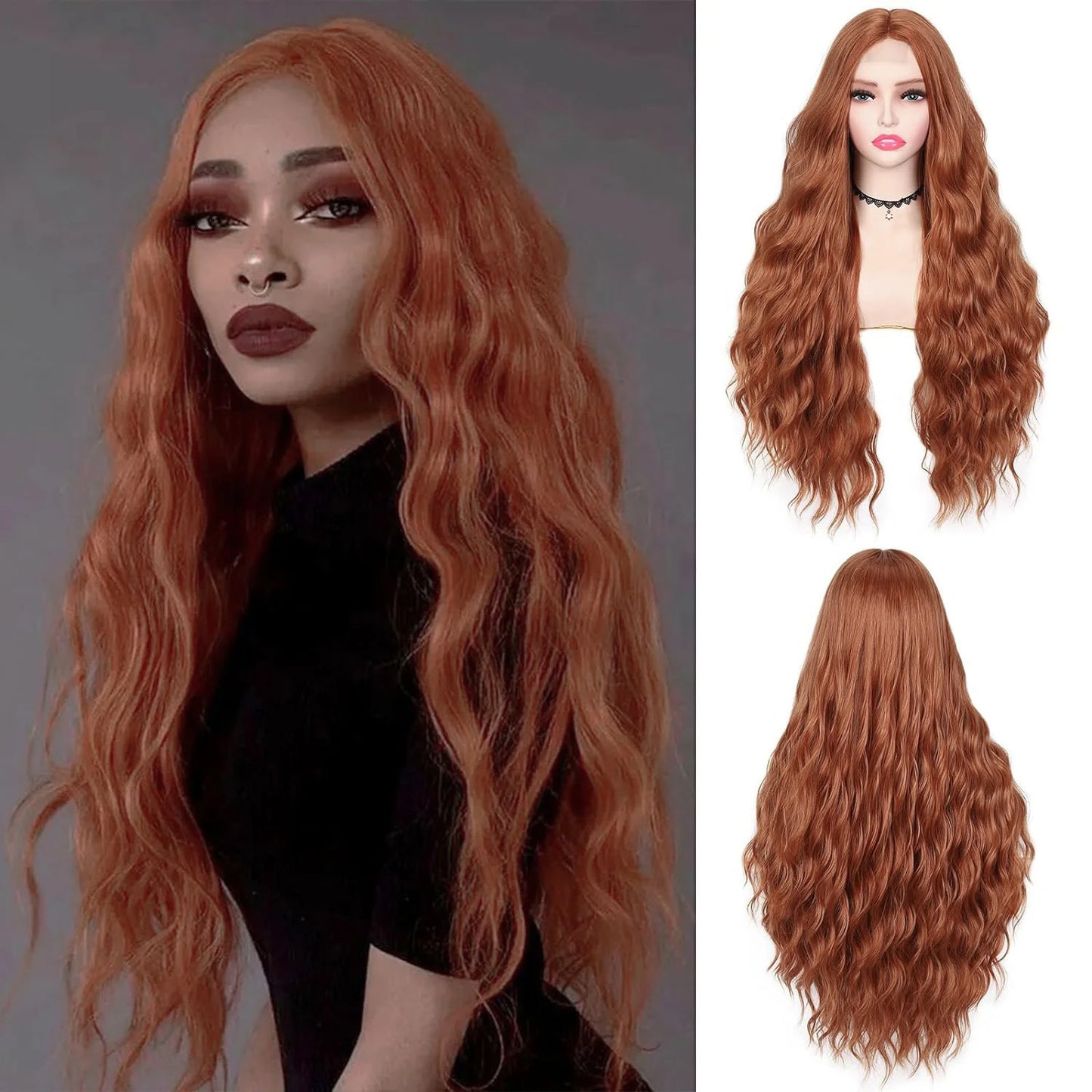 White Long Curly Synthetic Heat Resistant Wig for Women