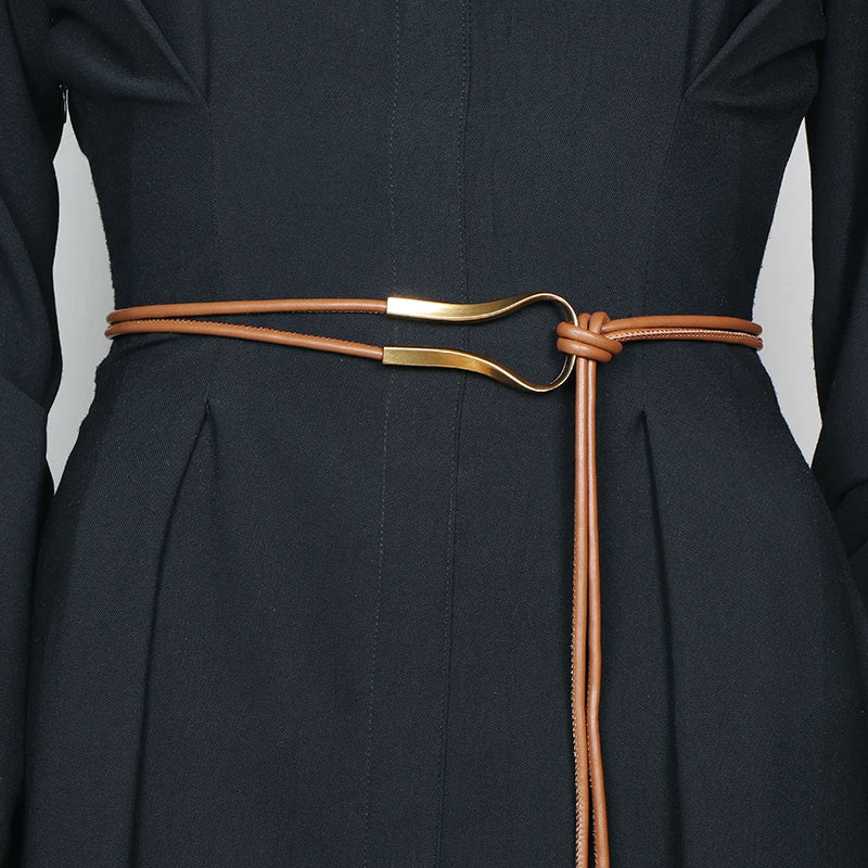 Fashion Braided Gold Knot Waist Chain Belt for Women