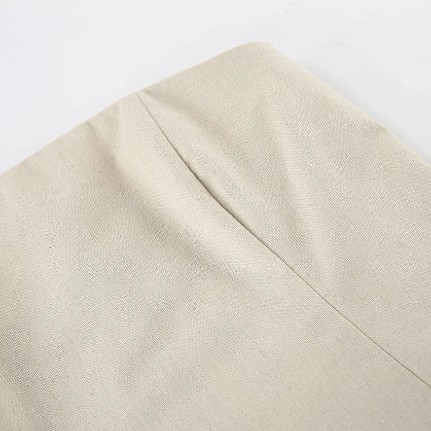 Solid Color Strapless Sleeveless Pocket Dress for Women
