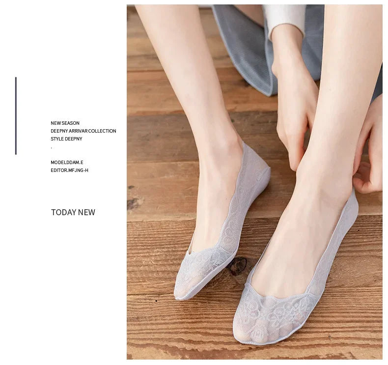 Silicone Grip Cotton Boat Socks