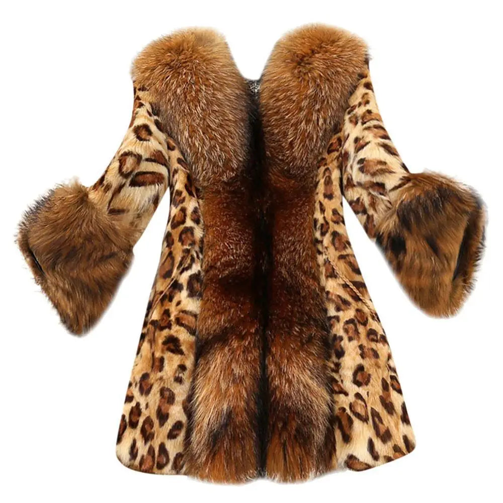Soft Classic Mid Length V Neck Faux Fur Coat For Women