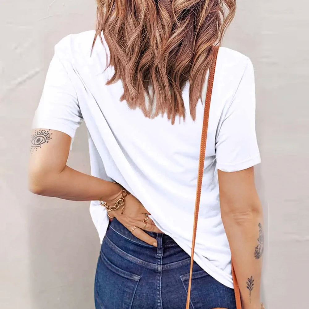 Oversized 100% Cotton Women Tops 2025 Summer Casual Short Sleeve T-shirt Tee Solid Pullover Korean Blouse Shirts Female Clothing