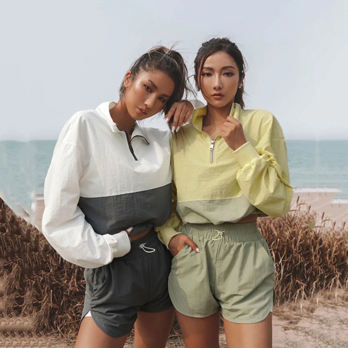Casual Two Piece Pullover Shirt and Shorts Set for Women