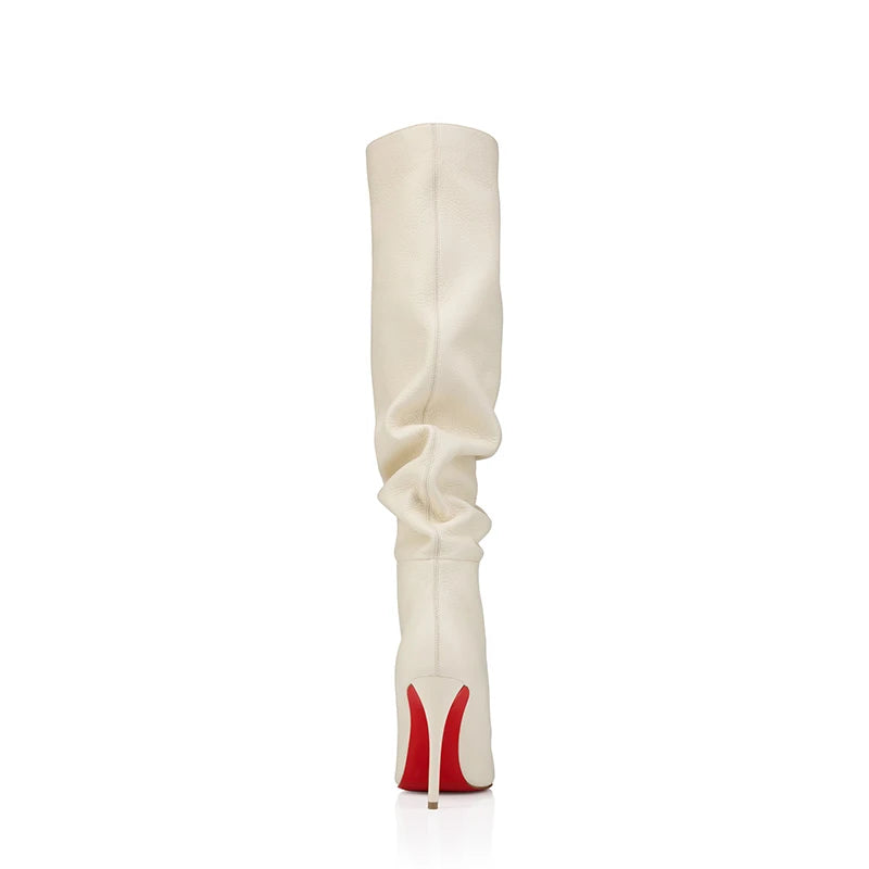 Pointed Toe Slim High Heel Knee High Boots for Women