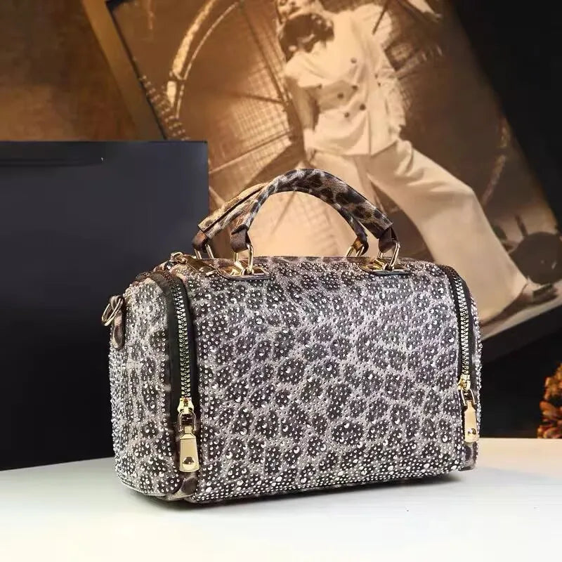 Leopard Print Shoulder Tote Bag