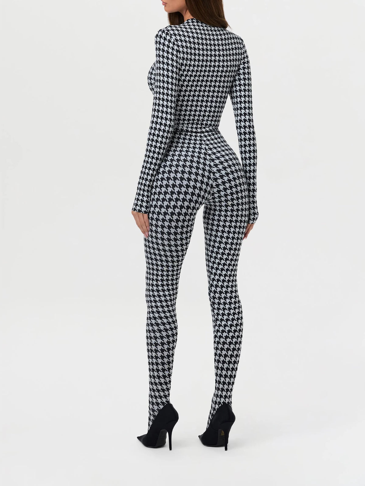 Printed High Neck Long Sleeve Slim Fit Jumpsuit for Women