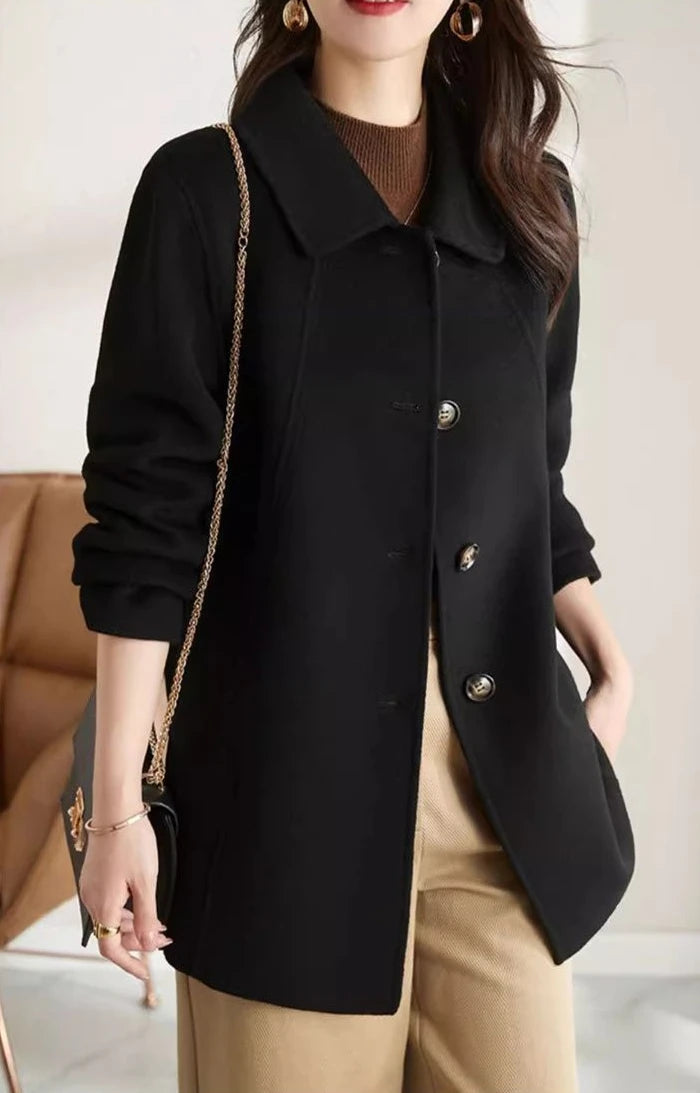 Women's Wool & Blends Coat Long Plain Ladies Jackets Loose Sleeve Casual Cheap Trendy Fashion 2025 Single Medium Outerwears Hot