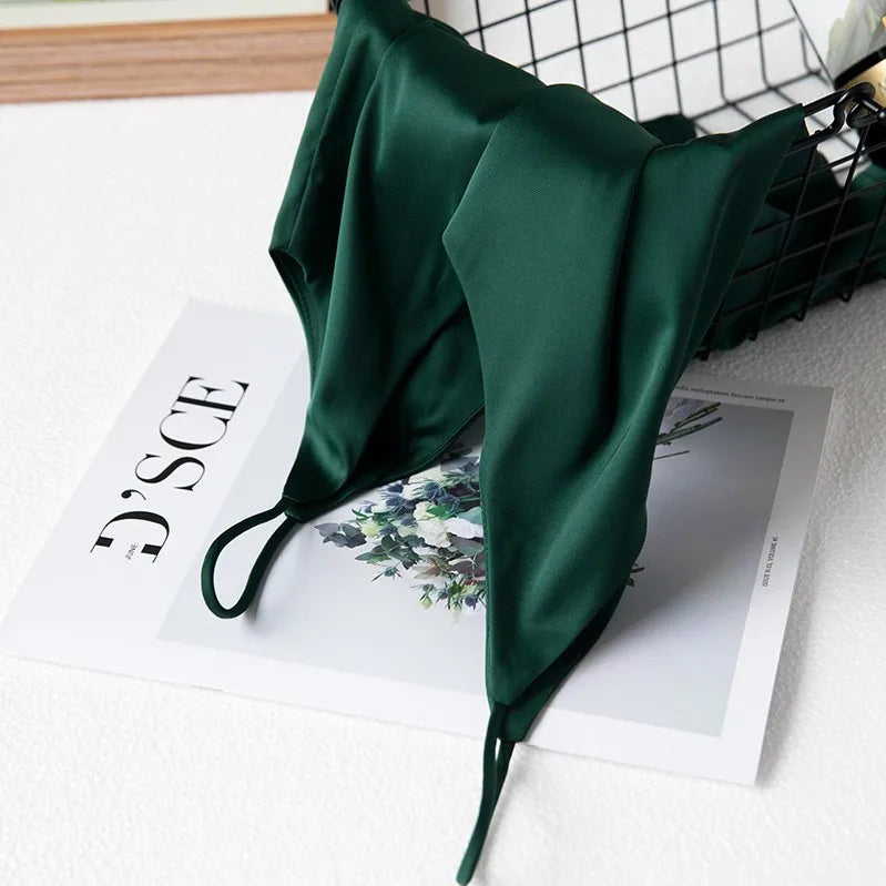 Elegant Satin Halter Neck Sleeveless Crop Top for Women