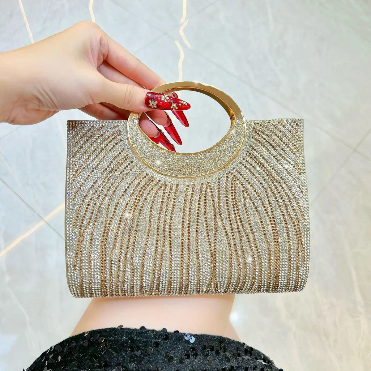 New Dinner Women's Bag Fashionable Diamond-encrusted Mini Women's Shoulder Bag Luxury Brand Shiny Banquet Party Bag for Women