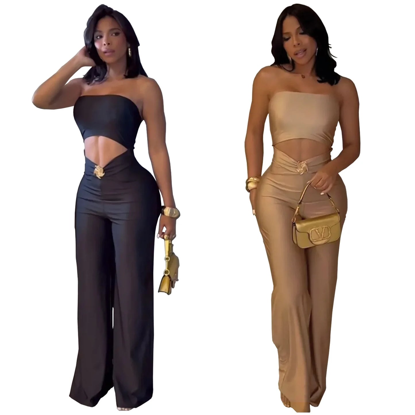 Elegant Solid Color Sleeveless Backless Jumpsuit for Women