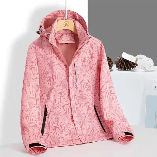Spring Autumn Camouflage Lightweight Women's Outdoor Waterproof Casual Jacket Couple's Hiking Clothing Single Layer Windbreaker
