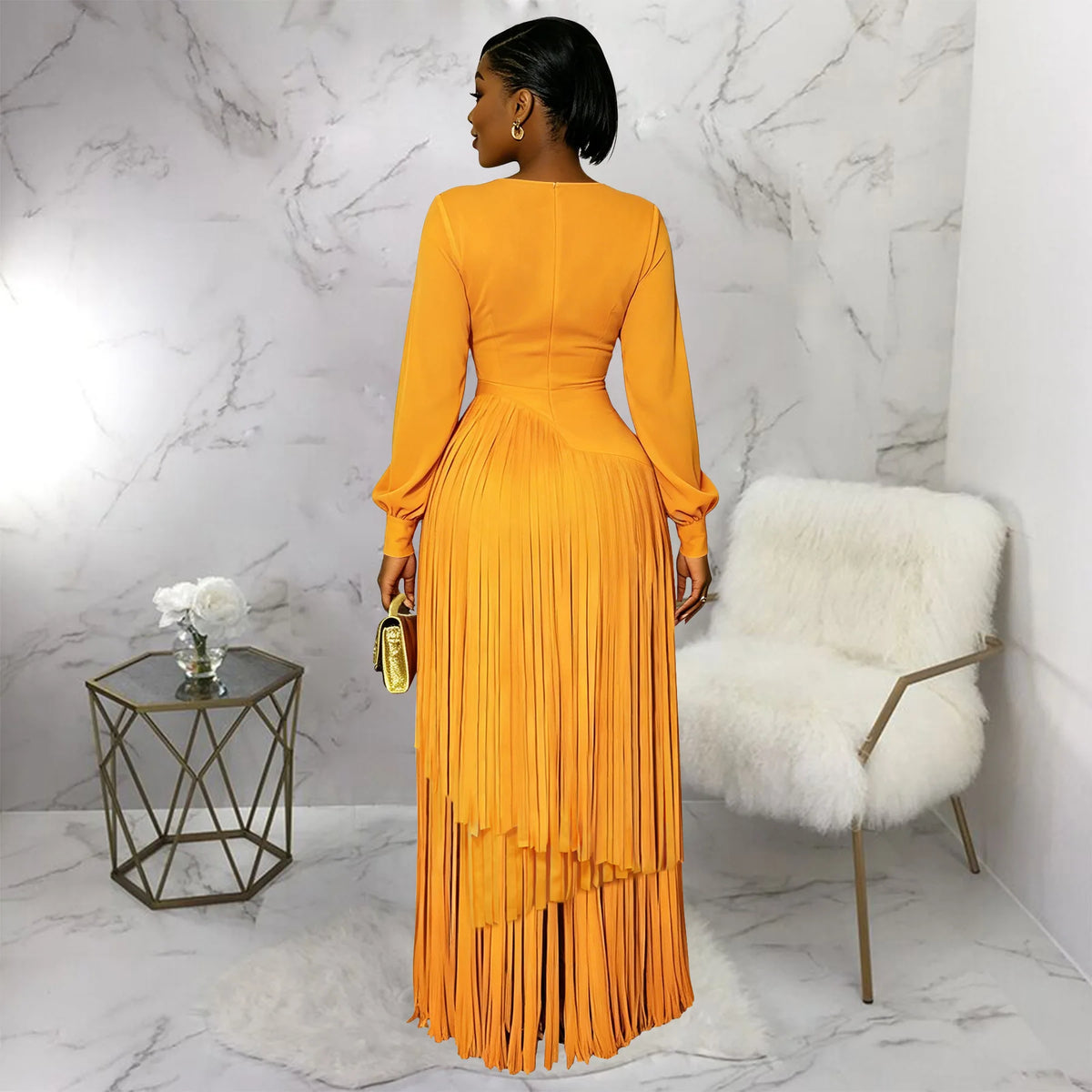 Elegant Long Sleeve African Dashiki Maxi Dress for Women