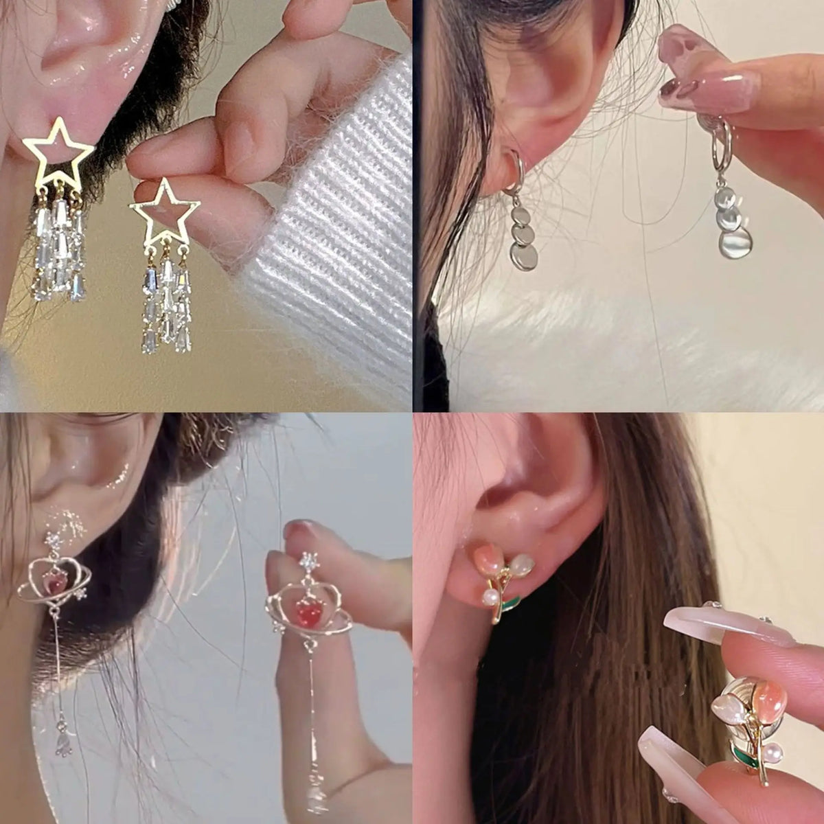 Geometric Non Pierced Clip On Earrings