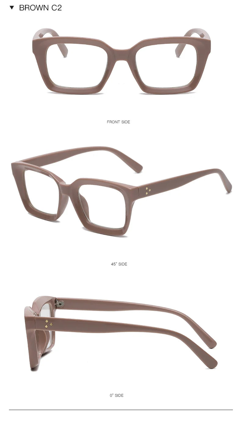 Oversized Square Reading Glasses With Plastic Frames for Women