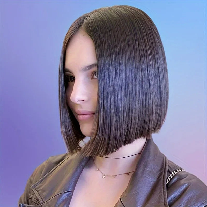 Ombre Middle Part Synthetic Straight Bob Wig For Women