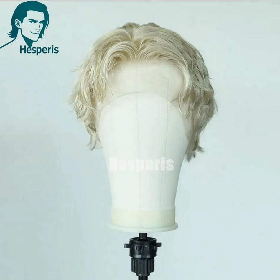 Side Swept Wavy Pixie Cut Full Lace Human Hair Wig for Women