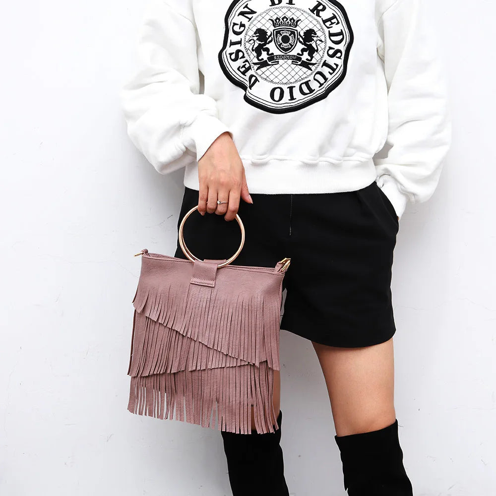 Trendy Tassel Sequin Crossbody Shoulder Handbag for Women