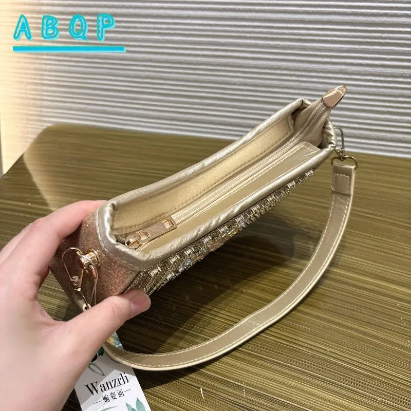 Dinner Women's Bag Luxury Brand Diamond-encrusted Glittering Dinner Party Women's Handbag Fashion Diamond-encrusted Shoulder Bag