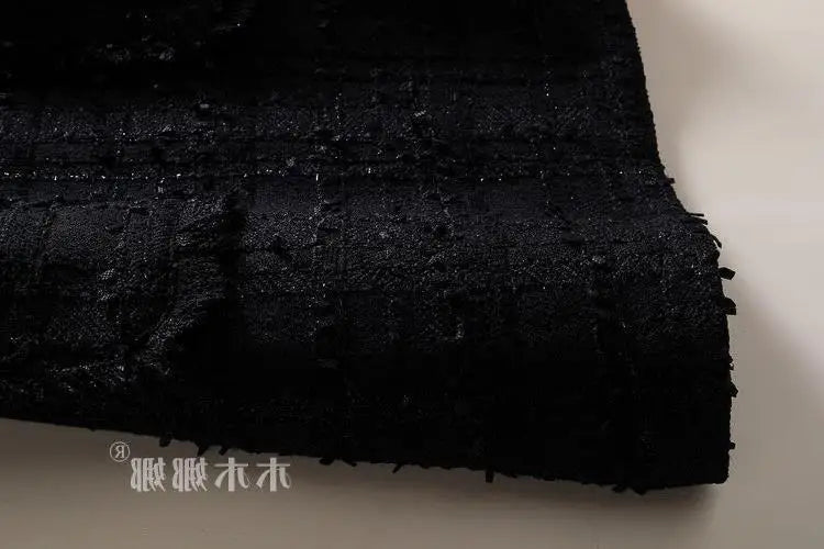 Elegant Tweed Beaded Pocket A-Line Dress for Women