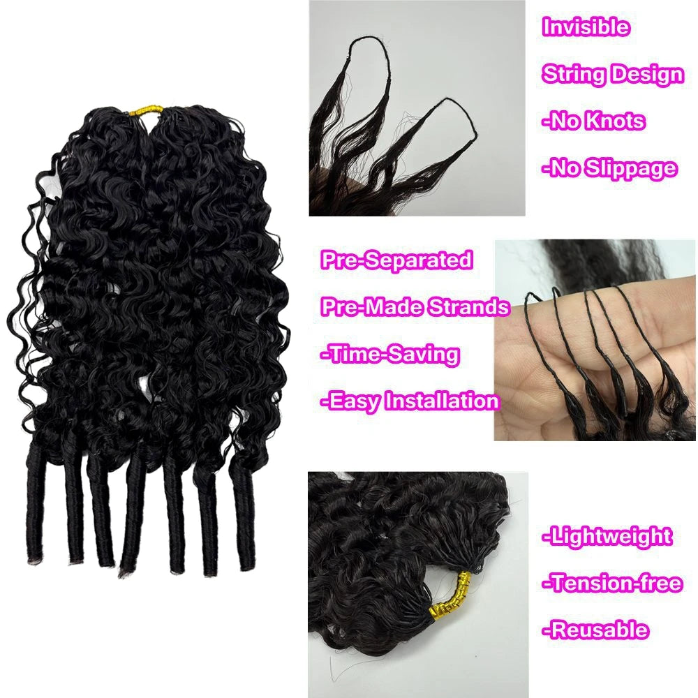 Knotless Pre Separated Loop Crochet Human Hair Extensions for Women