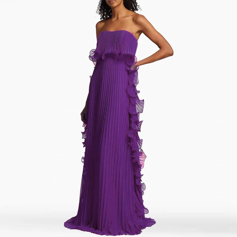 Elegant Summer Off Shoulder Strapless Maxi Dress for Women
