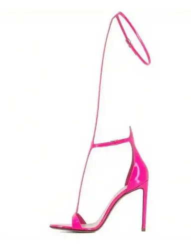 Crystal T Strap Gold High Heel Sandals