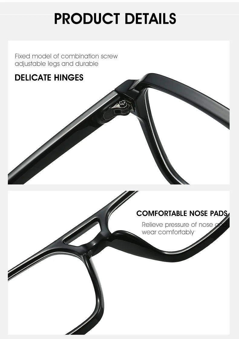 Retro Double Bridge Square Frame Reading Glasses for Women