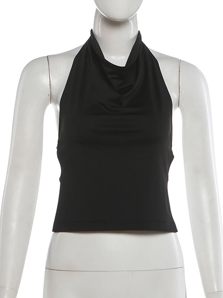 Fashion Halter Backless Stretch Tank Top for Women