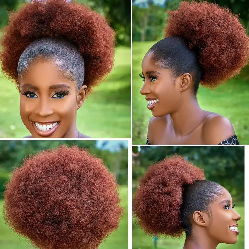 Big Kinky Curly Afro Puff Ponytail Extensions for Women