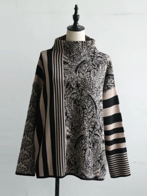 Gymystars Casual Autumn Two Piece Set Elegant Loose Striped Pullovers Column Knitting Skirts Fashion Trend Winter Skirts Suits