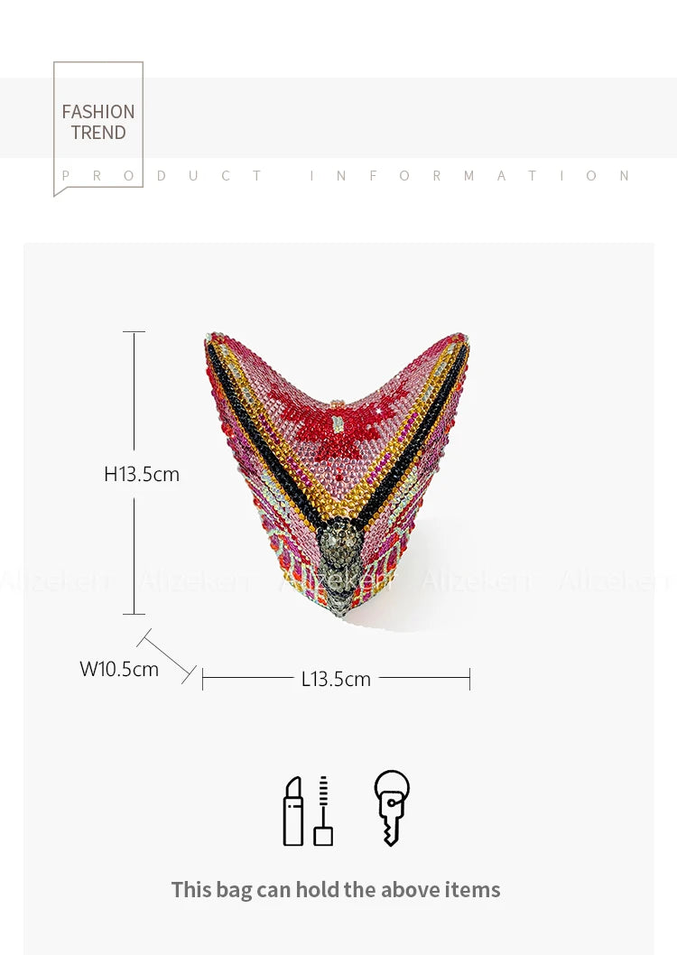 Alizekerr Butterfly Diamond Evening Bags Women 2025 Luxury Designer Gorgeous Rhinestone Clutch Purses And Handbags Wedding Party