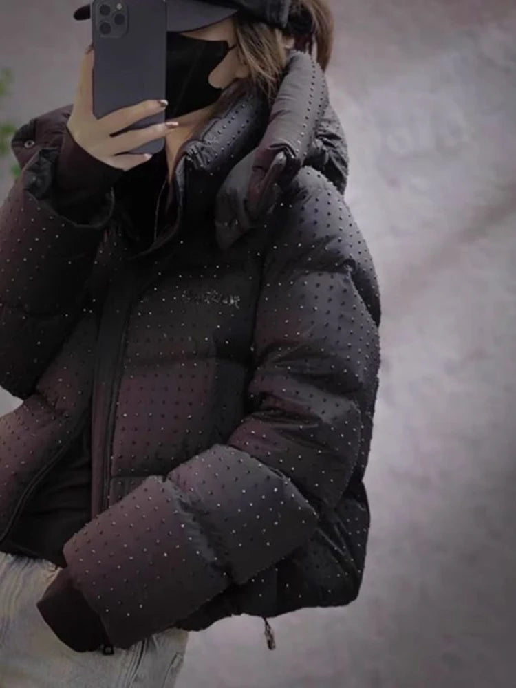 Lightweight Quilted Short Hooded Down Jacket for Women