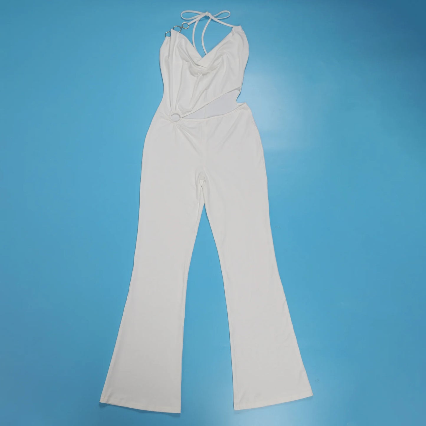 Elegant Slim-Fit Elastic Neck Strap Jumpsuit for Women