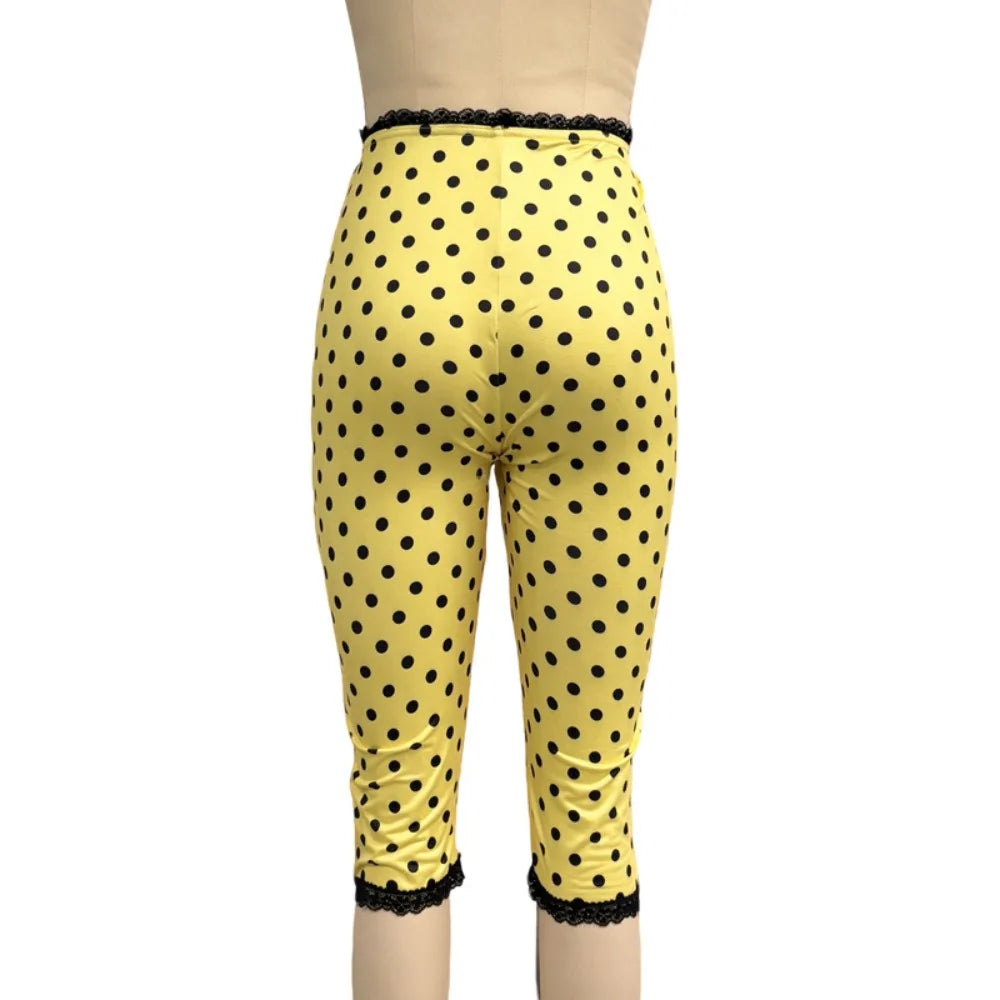 Chic Polka Dot Letter Print Two Piece Set for Women