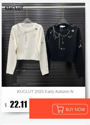 KUCLUT 2025 Autumn New Fashion Ruffle Plaid Batwing Sleeve Zipper Loose Jacket For Casual Elastic Waist Wide-Leg Pants 1A621