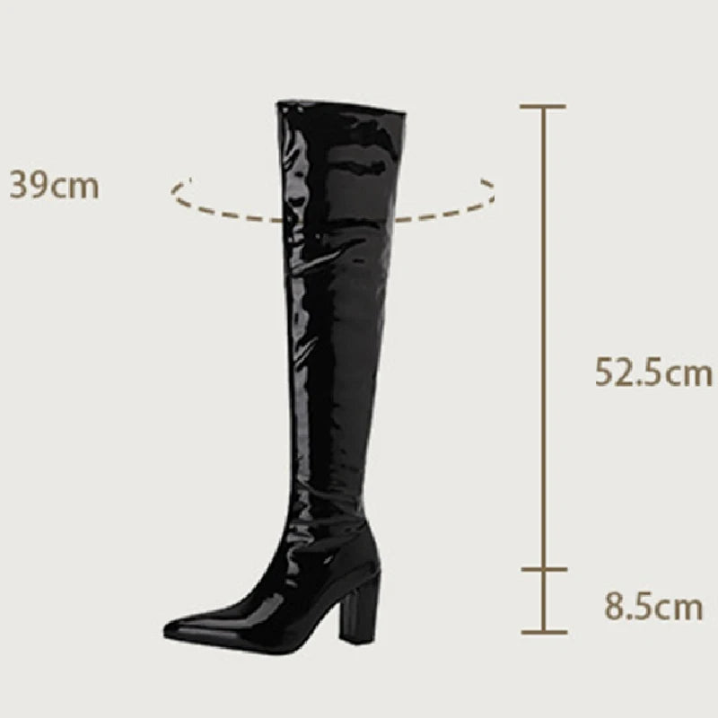 Sexy Over The Knee Boots Pointed Toe Zipper for Women