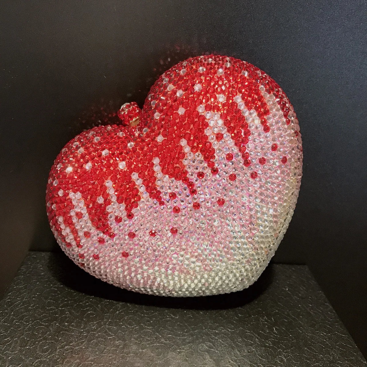 Rhinestone Heart Shaped Evening Clutch Handbag for Women