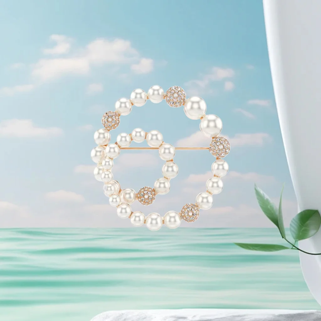 Pearl Crystal Necklace and Earring Jewelry Set for Women