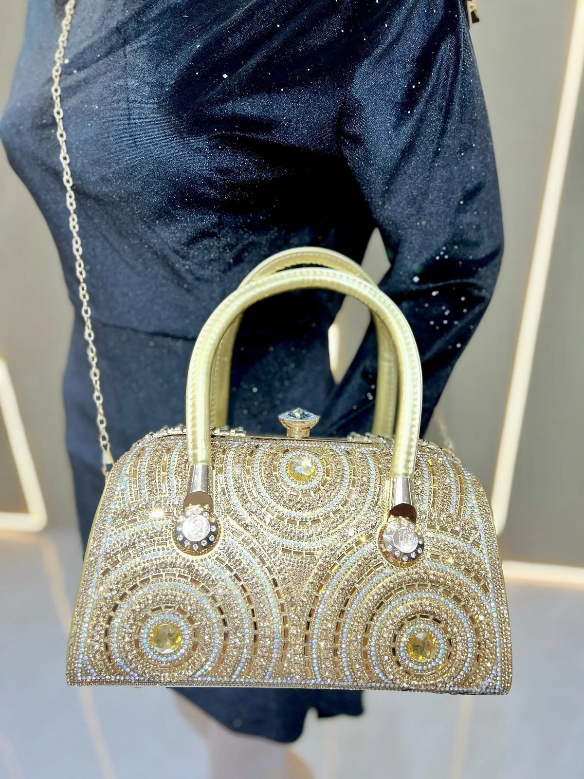 New Dinner Handbag Luxury Brand Diamond-encrusted Sparkling Dinner Party Handbag Fashion Trend Women's Shoulder Crossbody Bag