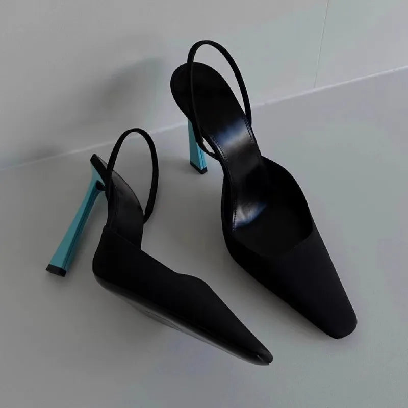 Pointed Toe High Heel Sandals With Back Strap for Women
