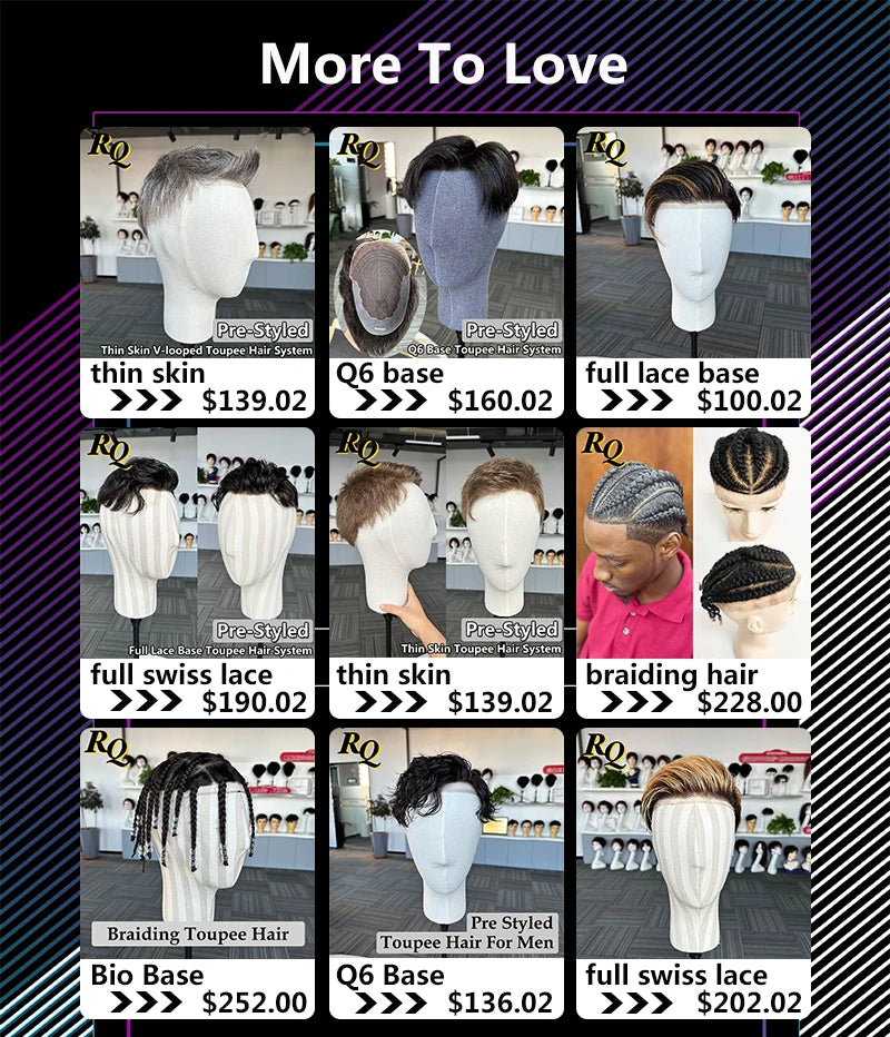 Pre Styled Transparent Lace Front Full Human Hair Wig For Men