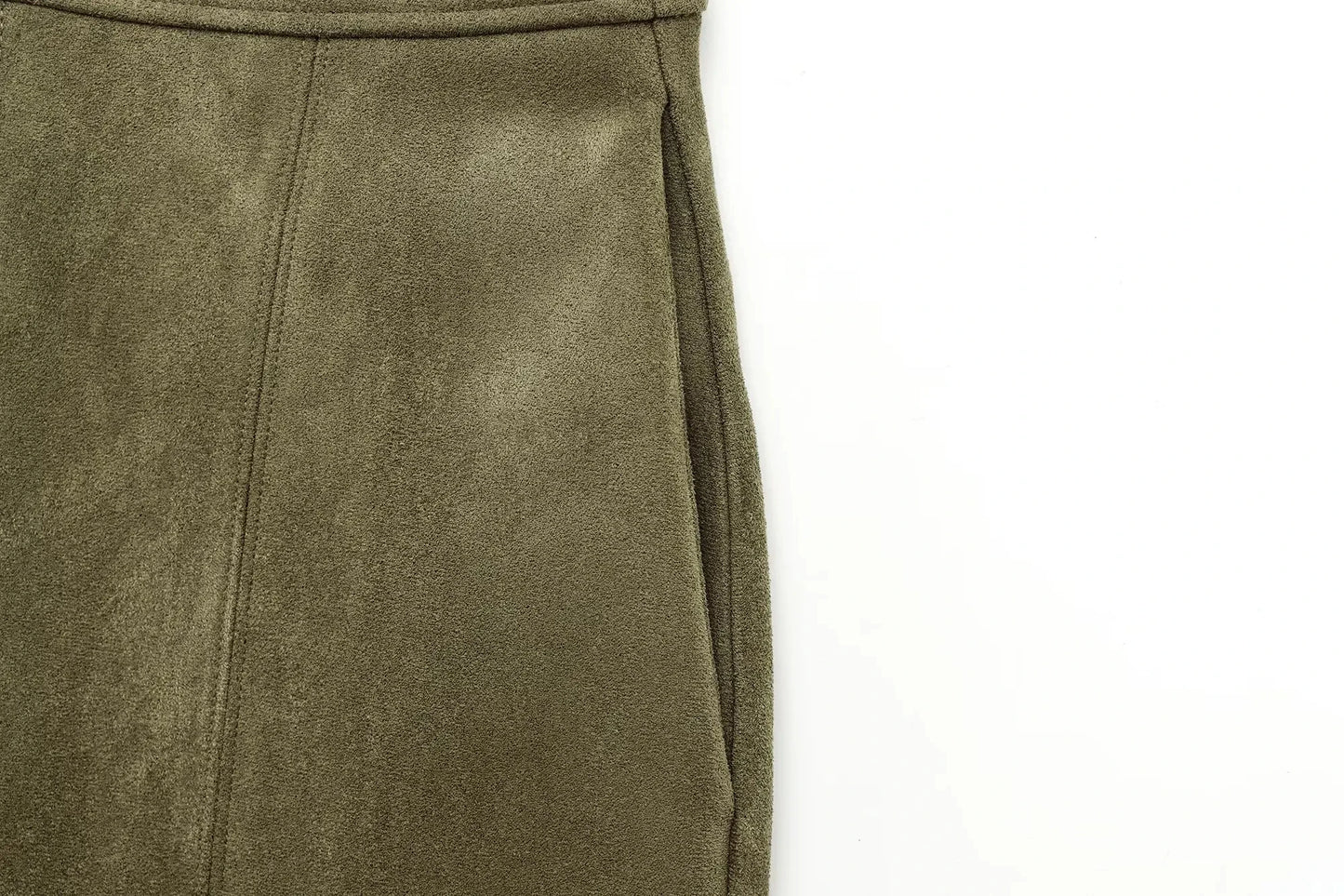 Retro Suede with Zipper Short Jacket Set for Women