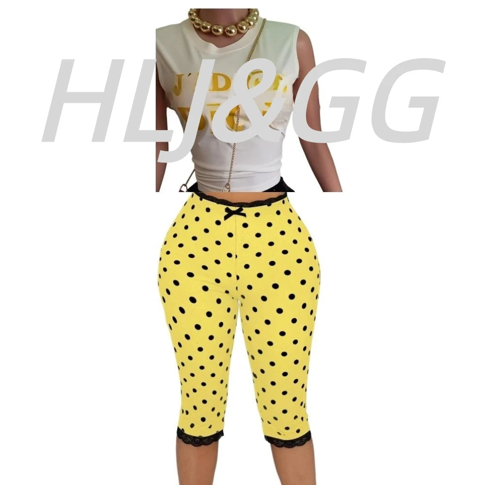 Chic Polka Dot Letter Print Two Piece Set for Women