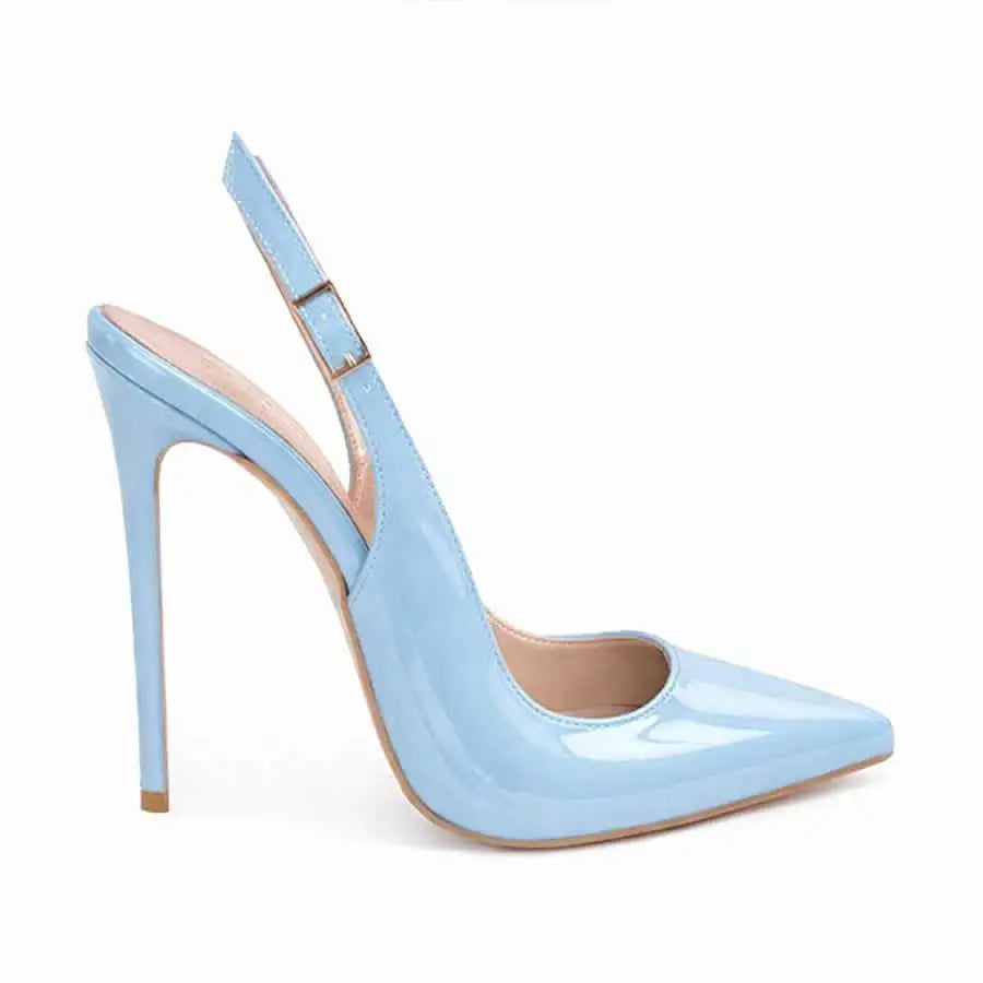 Colorful Patent Leather Slingback Pointed Toe High Heel Pumps for Women