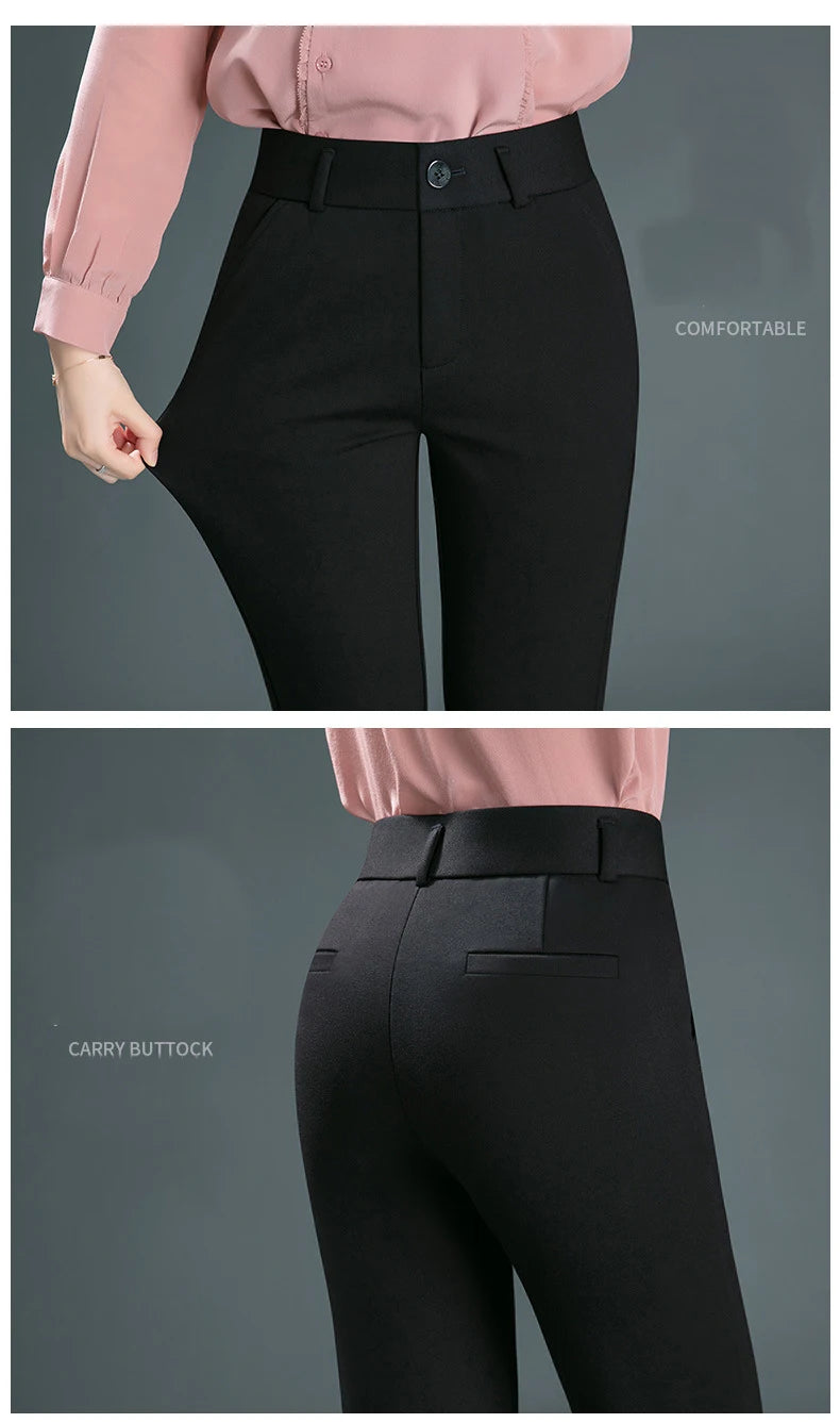 High Waist Straight Leg Relaxed Fit Pants For Women