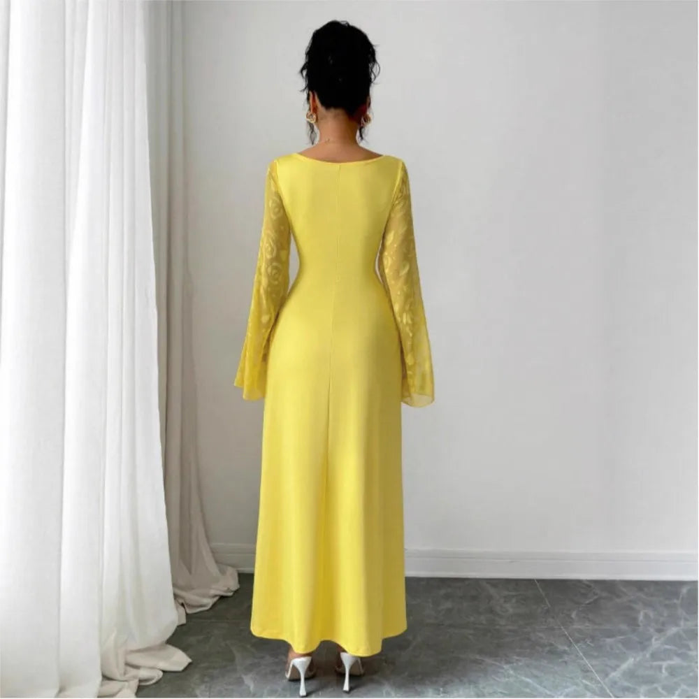 Elegant Solid Color Classic A-Line Midi Dress for Women