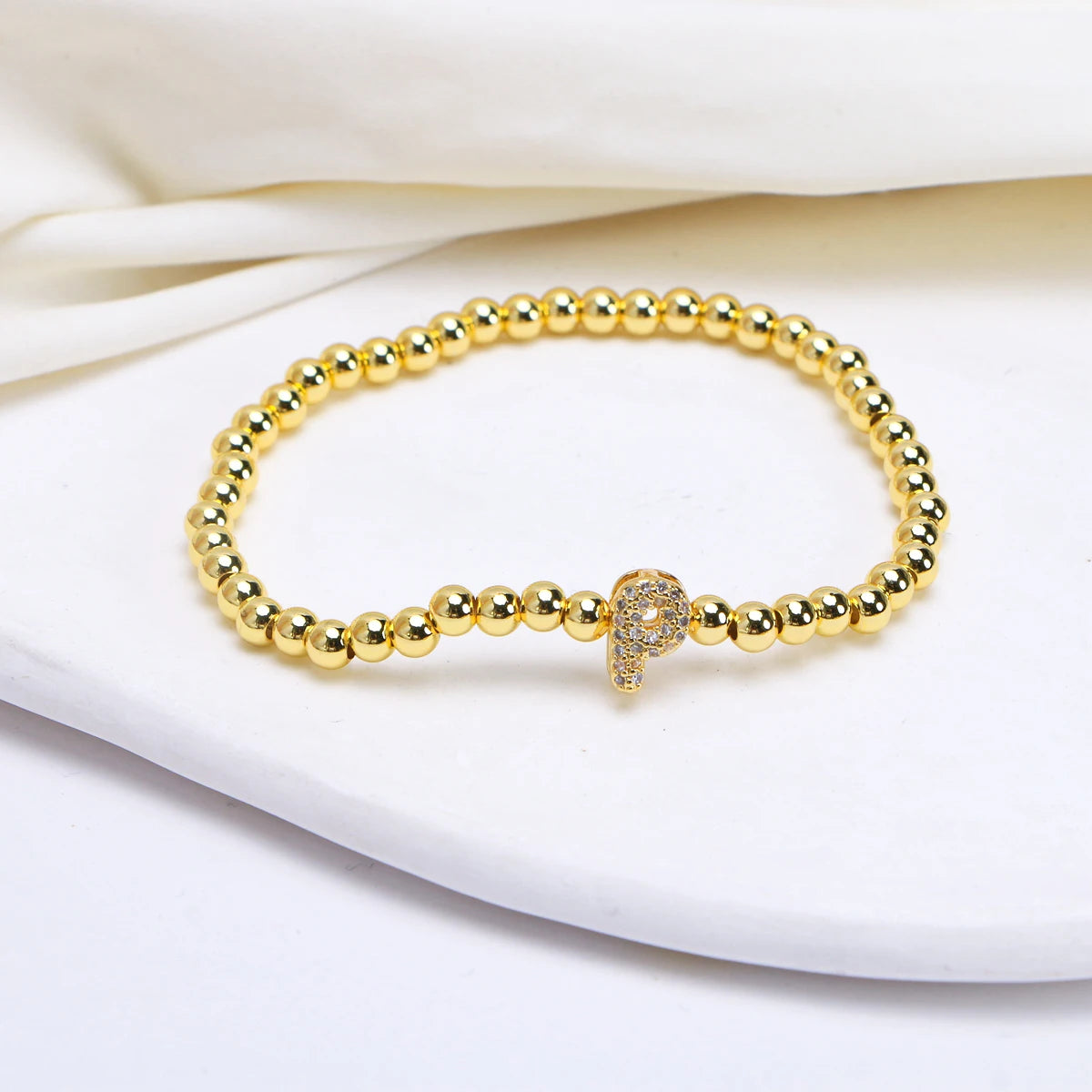 Zircon Initial Charm Bracelet