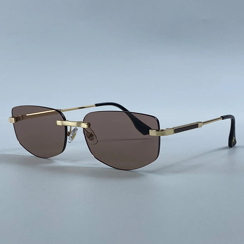 Rimless Geometric Fashion Sunglasses