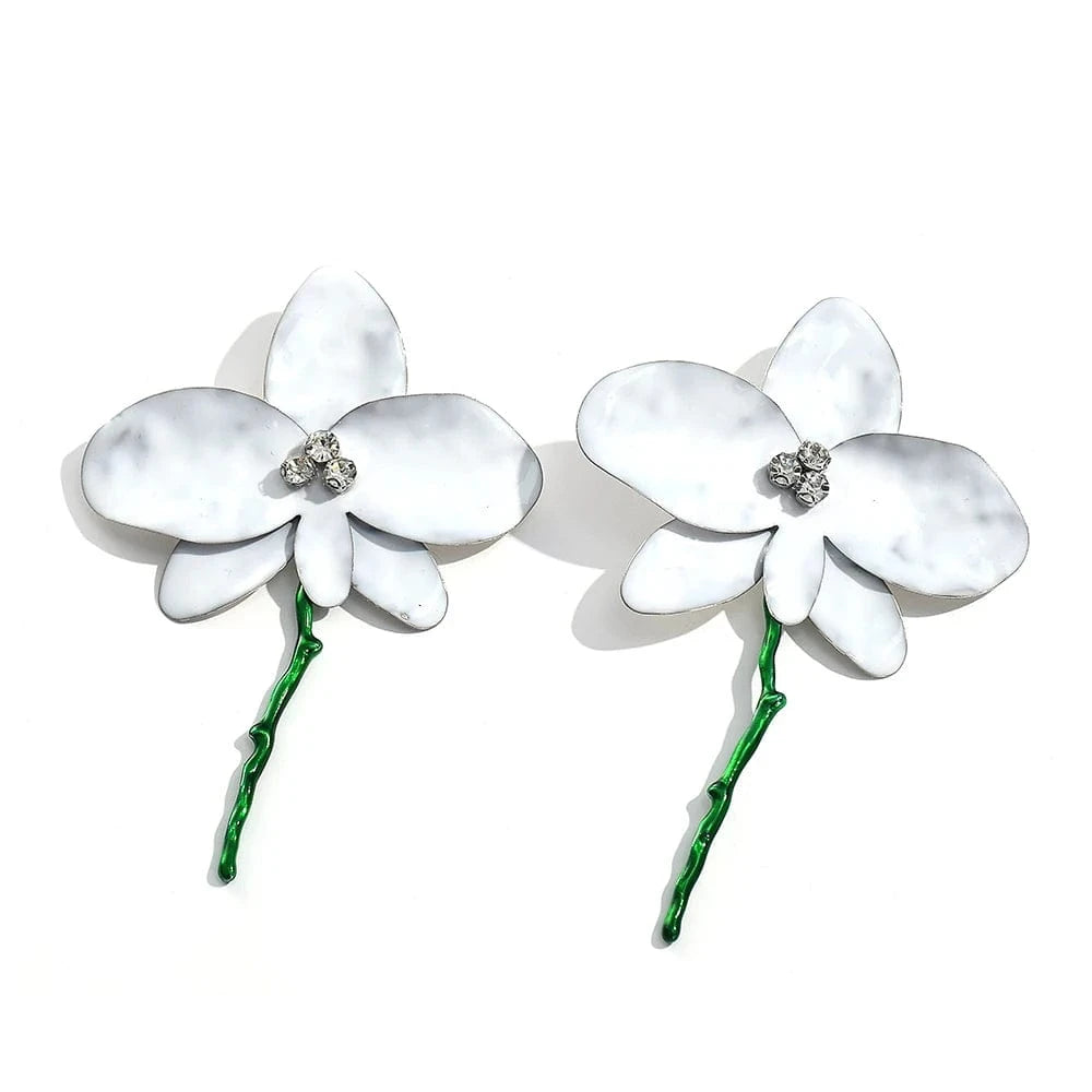 New Arrival Exaggerated Large Red Flower Drop Earrings High-Quality Trendy Long Earrings For Women Statement Jewelry Accessories
