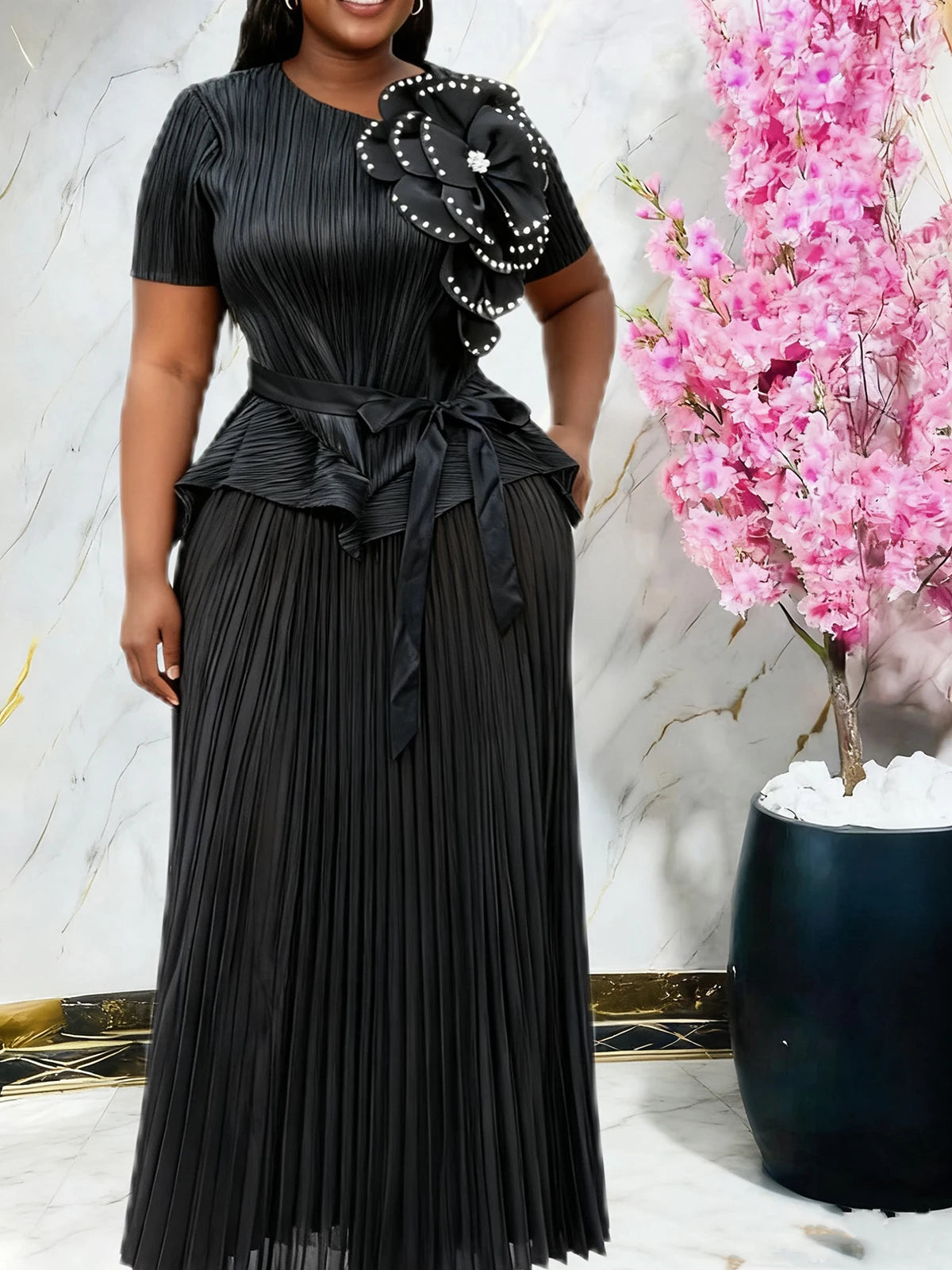 Embroidered Kaftan Dress